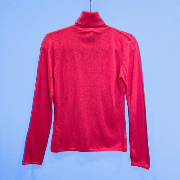 Club Monaco Pink Silk and Cashmere Turtleneck Sweater - Picture 2 of 6